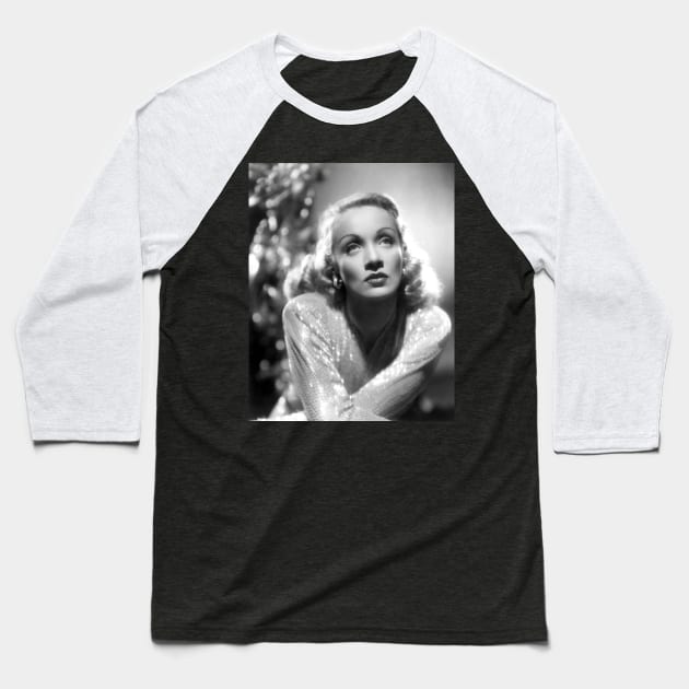 Marlene Dietrich look Baseball T-Shirt by KOTFILMS